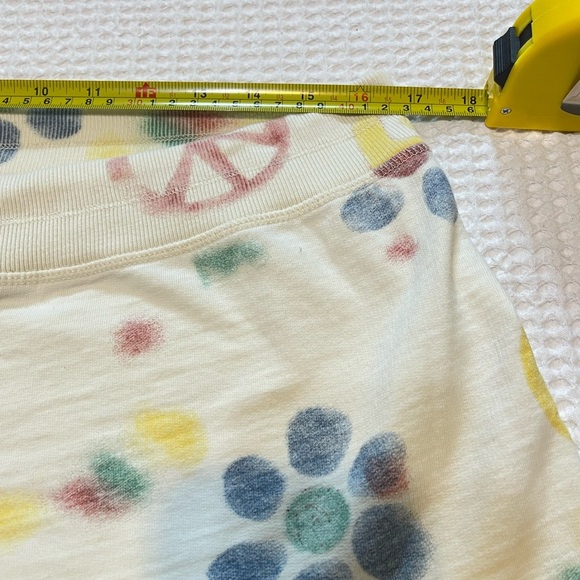 RARE Lucky Brand ☮︎︎ Watercolor Peace Love Sweat Shorts ☮︎︎ size Large - Picture 5 of 8
